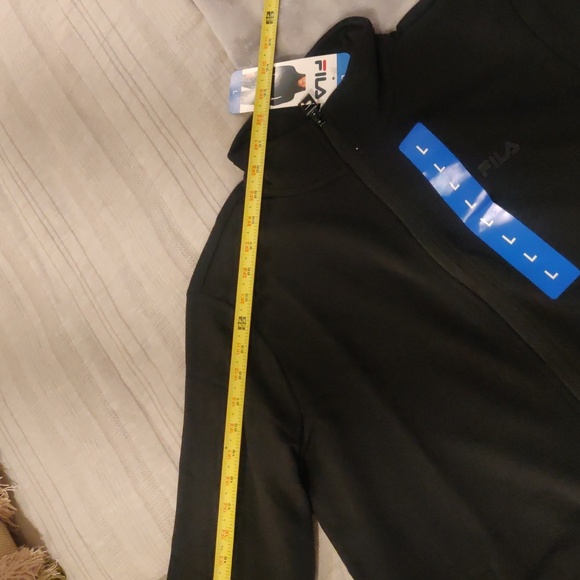 New! Fila black front zipper closure long sleeves sz L sweater - Picture 9 of 11